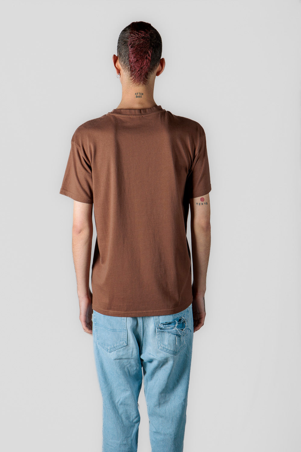 Brown printed T-shirt