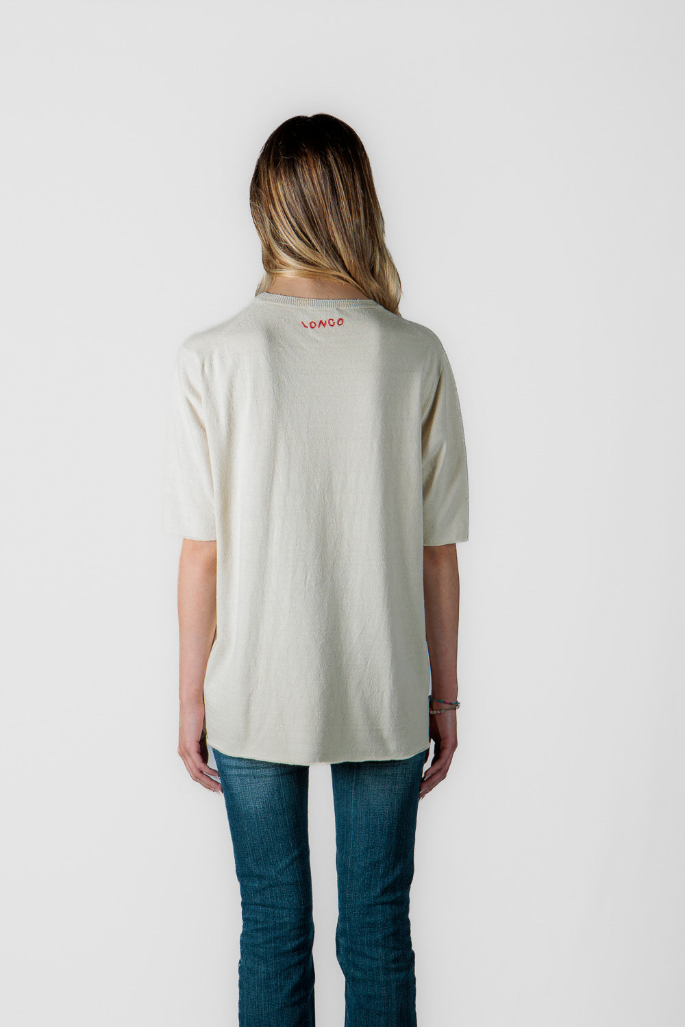 Silk polo tshirt with embroidery