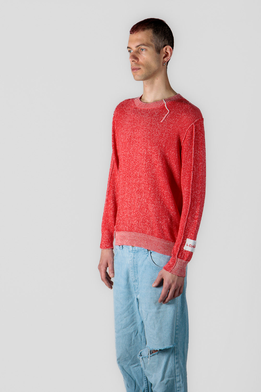 Crewneck sweater - red vanisé knitting