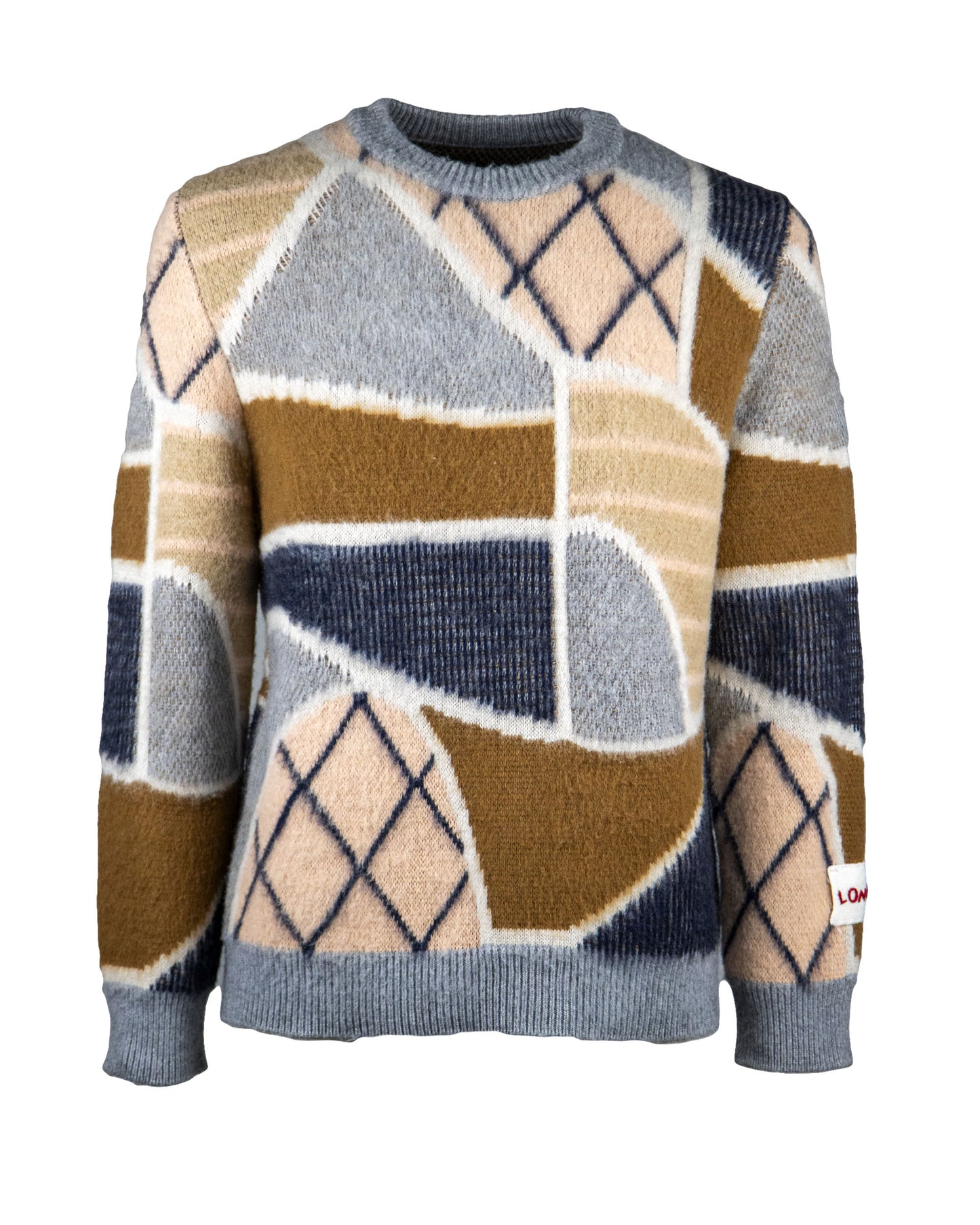 Man's Jacquard Crewneck Sweater - Patch design