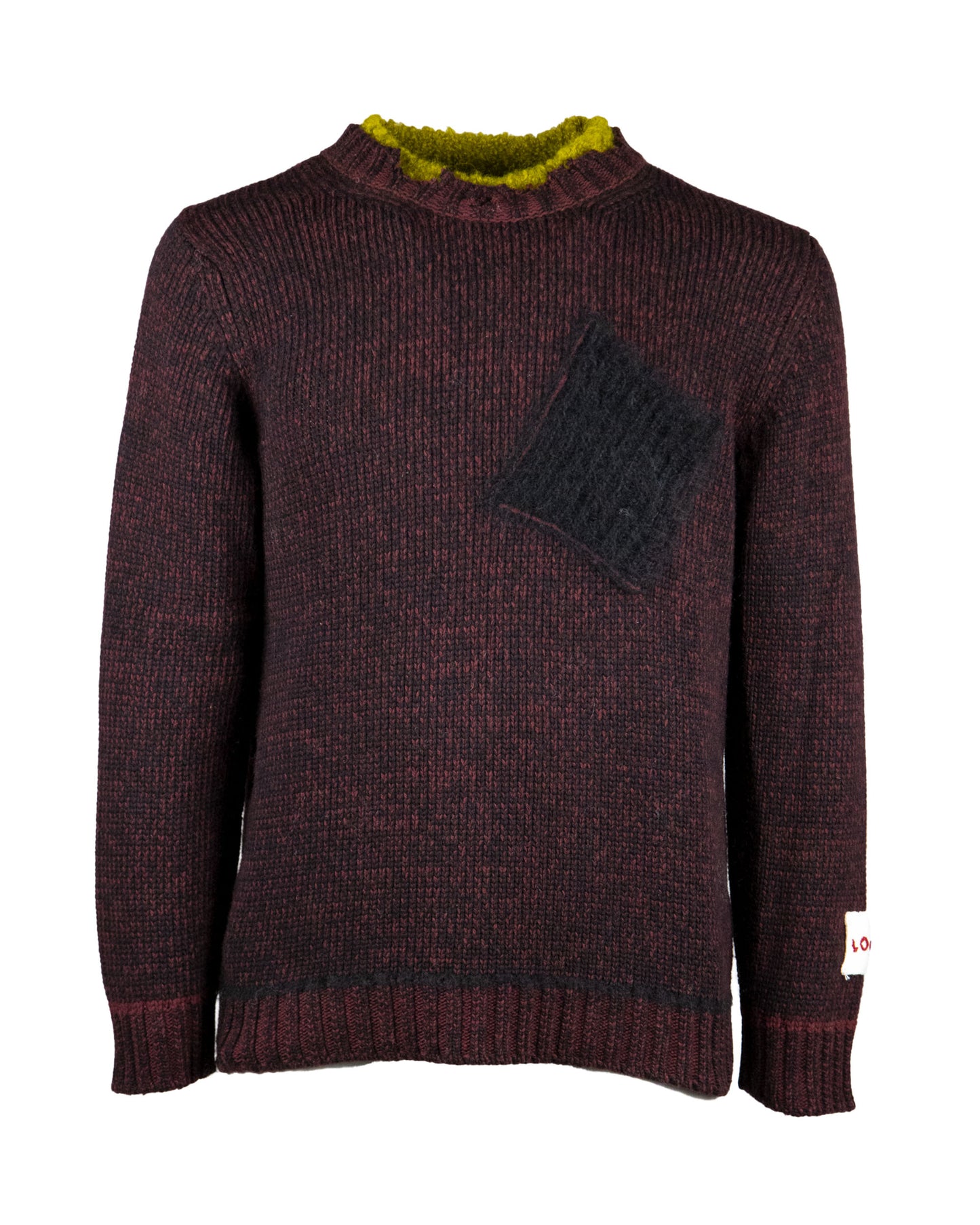 Man's Vanisè Knitted Crewneck Sweater w/pocket and contrast