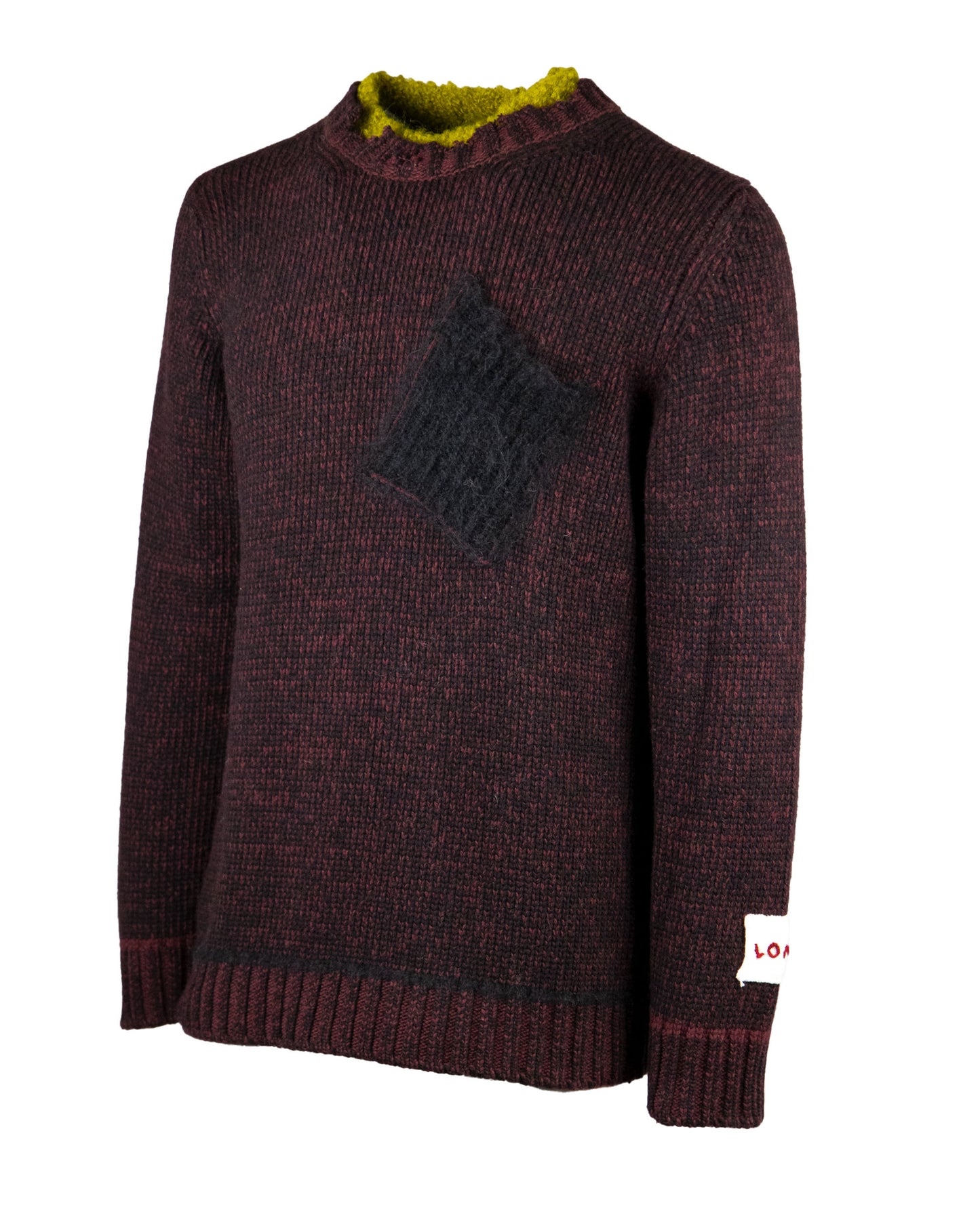 Man's Vanisè Knitted Crewneck Sweater w/pocket and contrast