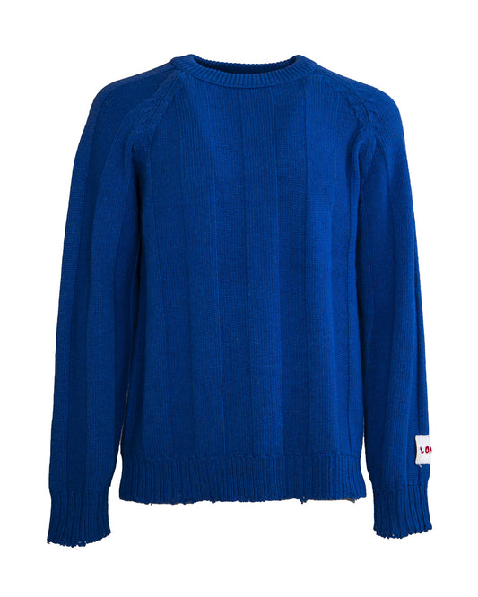 No-Gender Crewneck Sweater w/knit & purl design