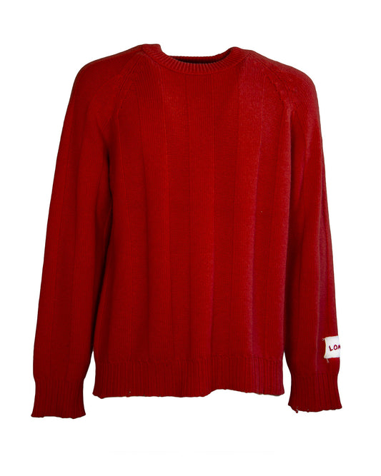 No-Gender Crewneck Sweater w/knit & purl design