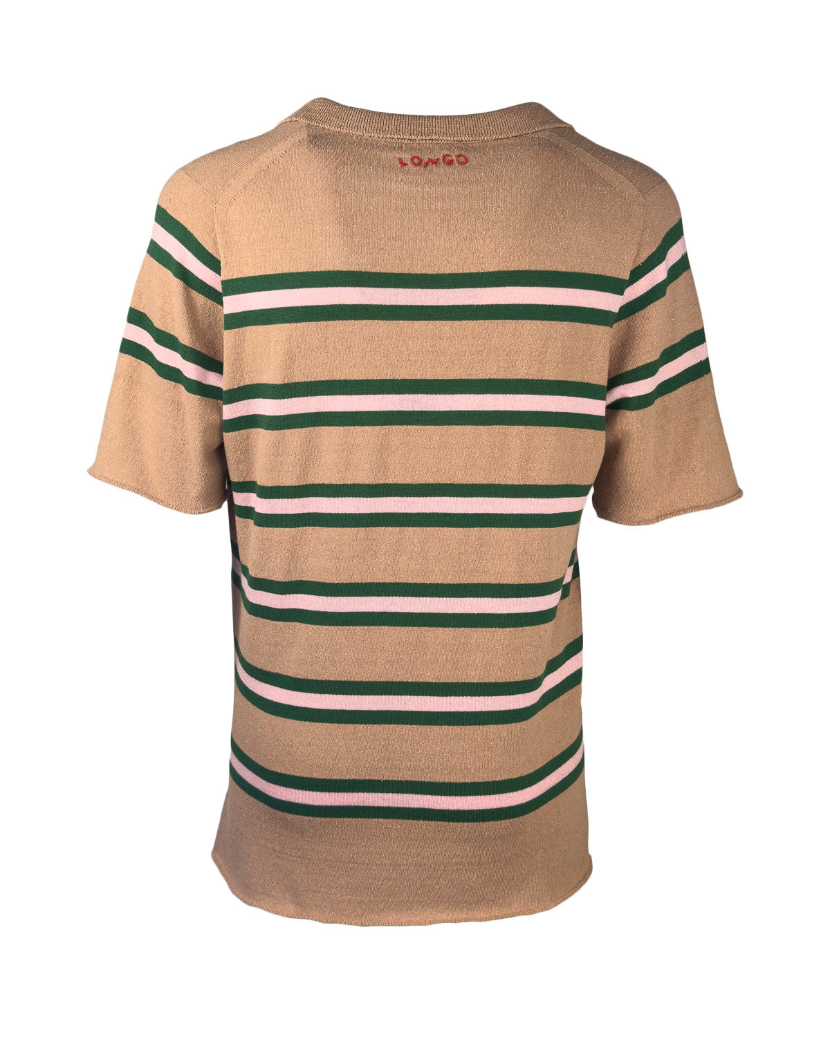 Man's Plain Knitted Polo Short Sleeve w/ Pocket and Stripes