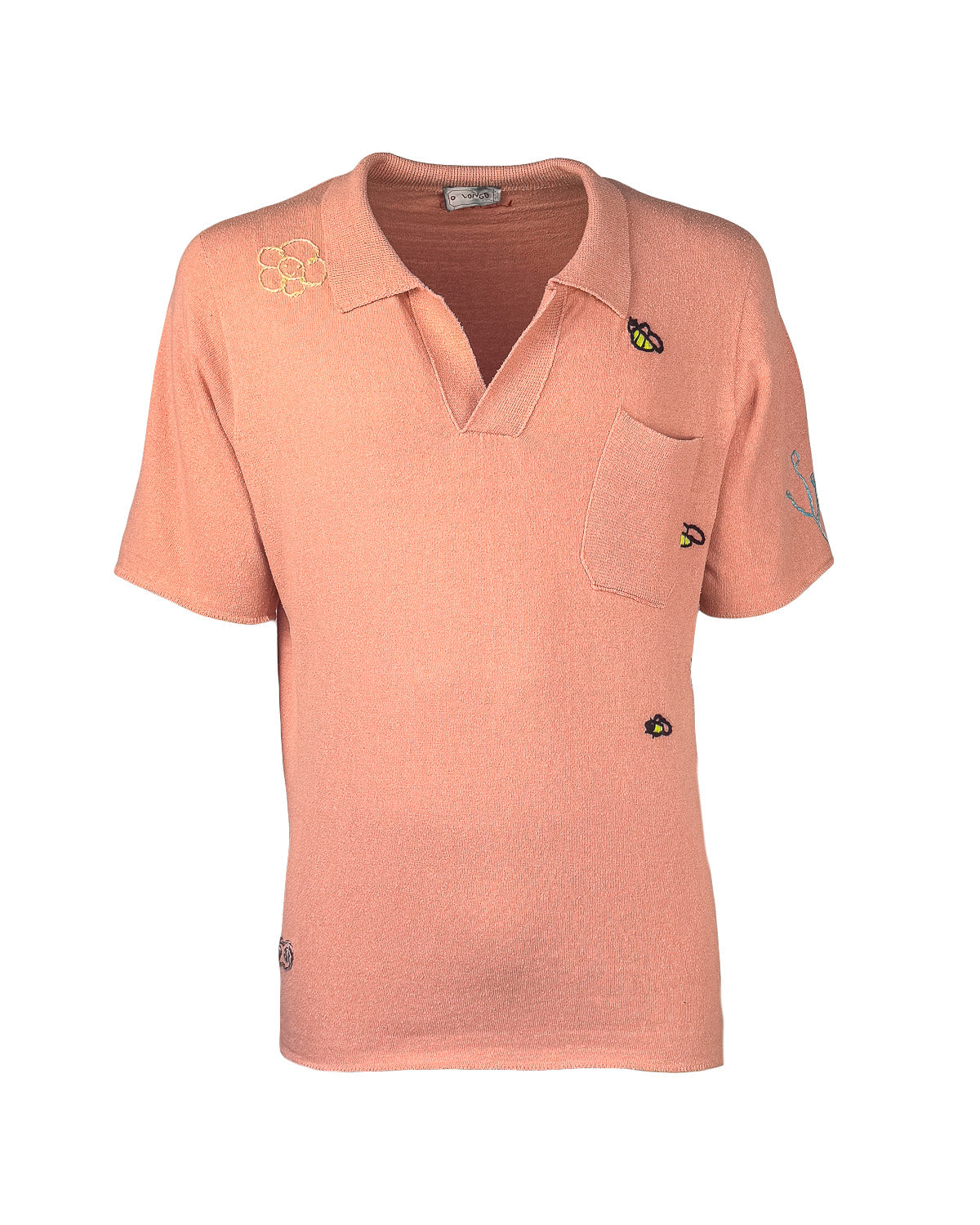 Man's Plain Knitted Polo Short Sleeve w/pocket