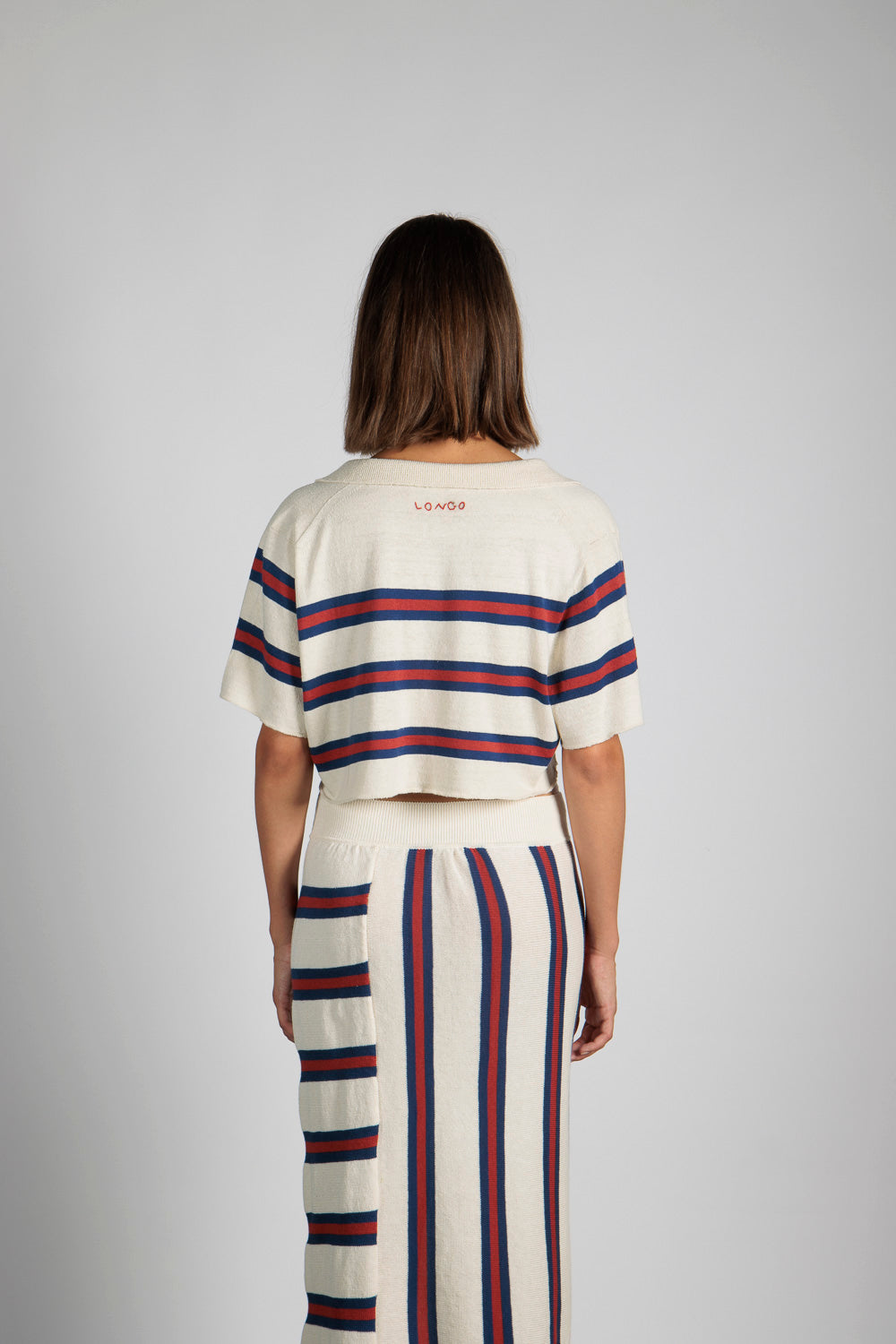 Ladies' Crop Polo w/Stripes