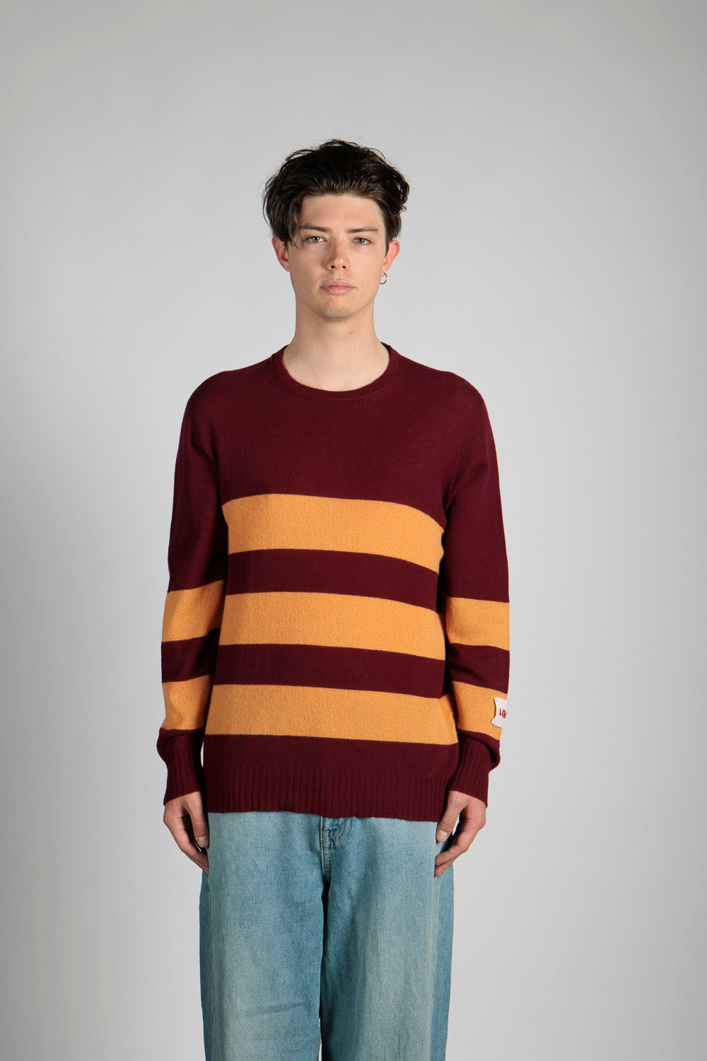 Crewneck sweater w/stripes