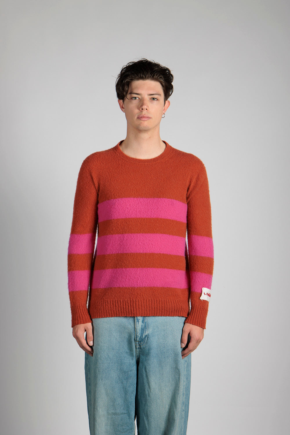 Crewneck sweater w/stripes