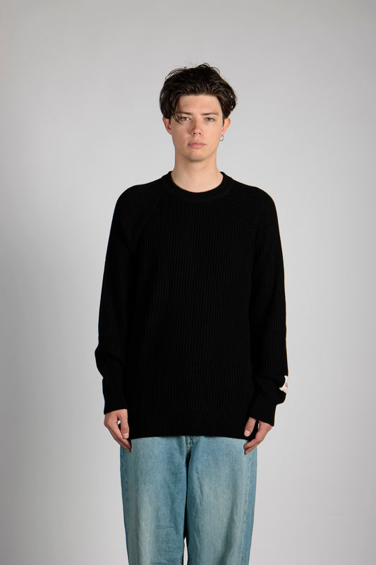 Man's fisherman's rib crewneck 100% cashmere