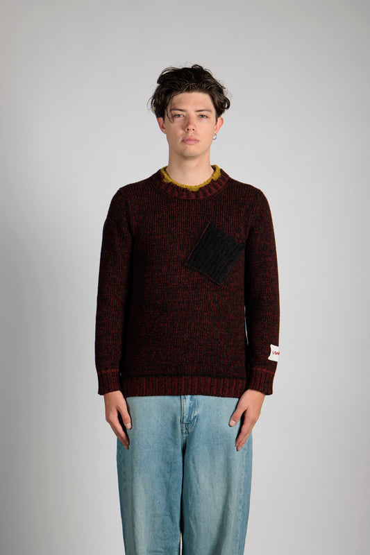 Crewneck vanisè knitted w/ pocket