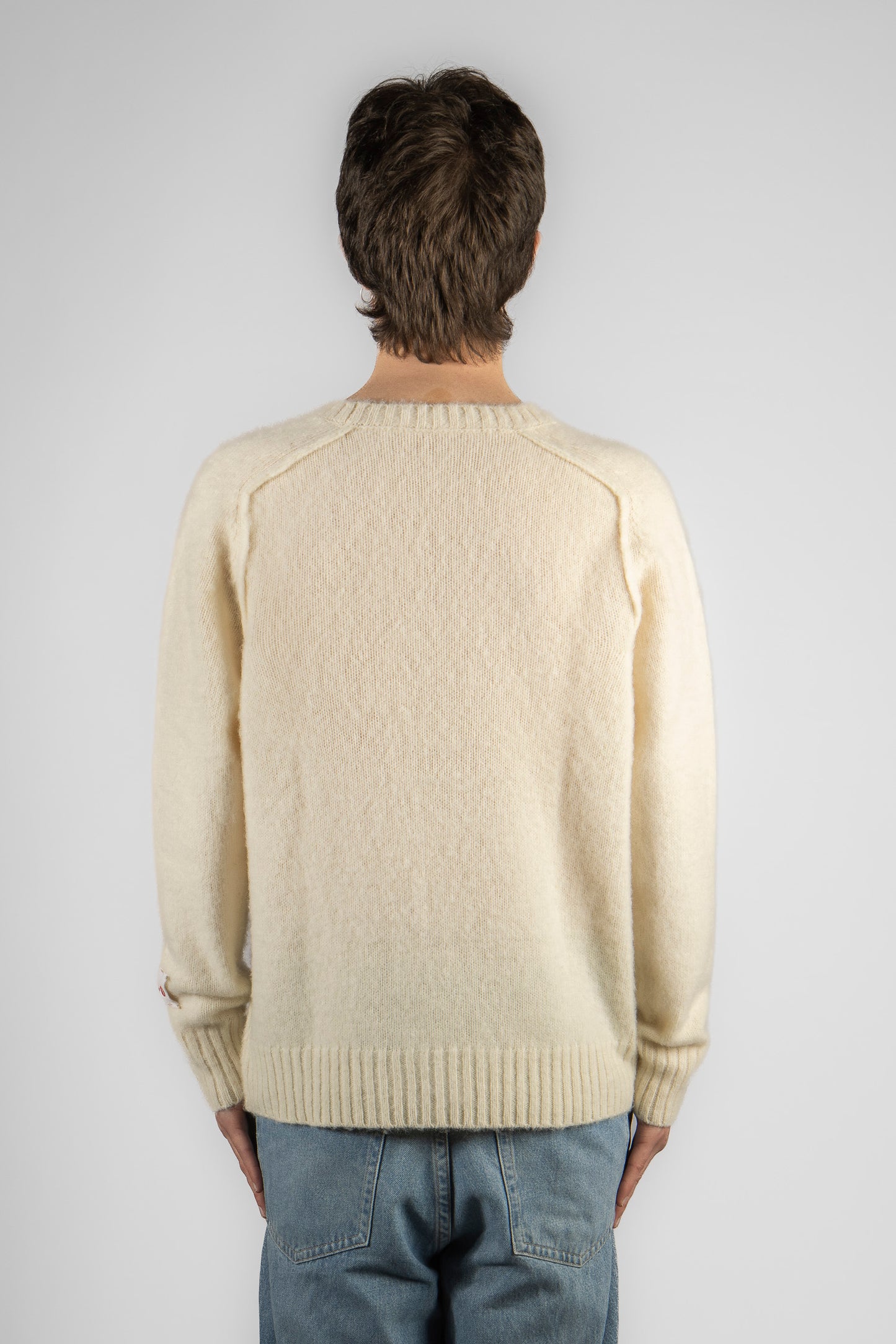 Man's plain knitted crewneck sweater