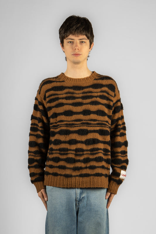 Man's crewneck sweater w/stripes