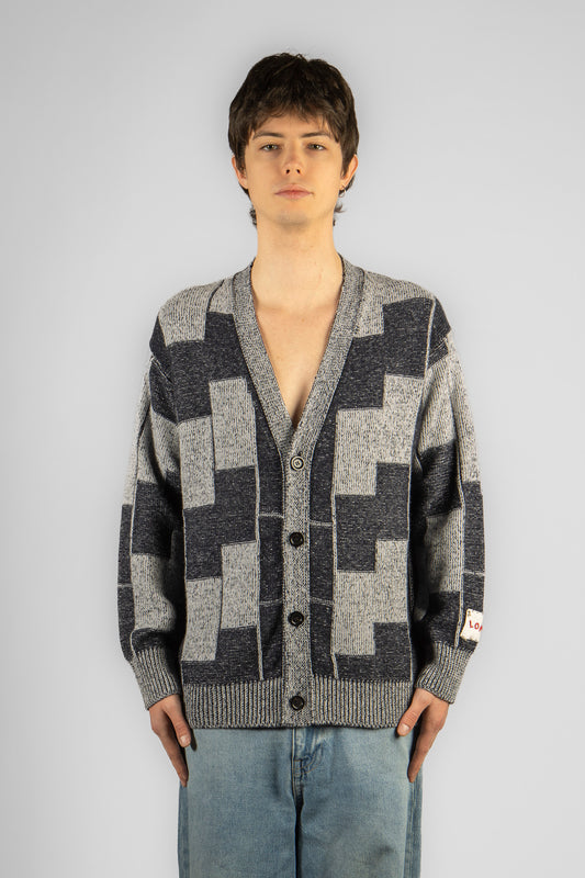 Man's V-neck cardigan -Vanisé knitting